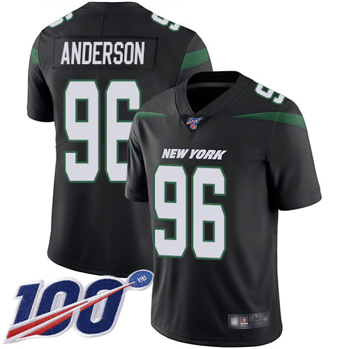New York Jets Limited Black Youth Henry Anderson Alternate Jersey NFL Football #96 100th Season Vapor Untouchable->youth nfl jersey->Youth Jersey